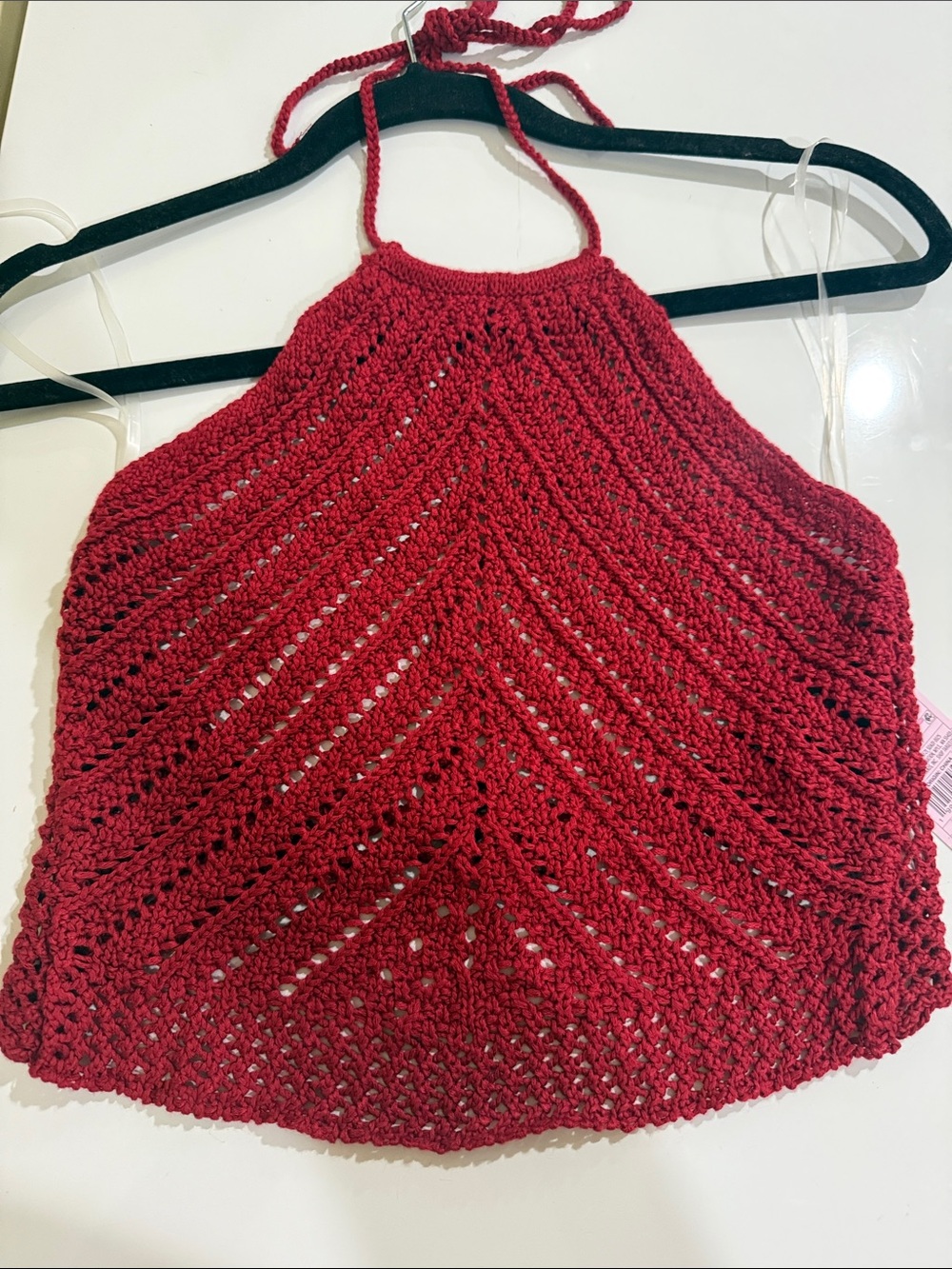 wild fable Red Crochet Halter Swim Coverup Top
